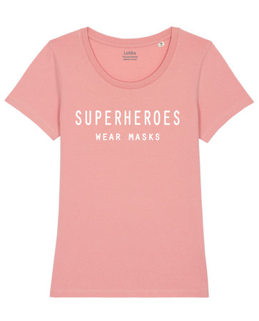 Superheroes wear masks T-shirt dames roze