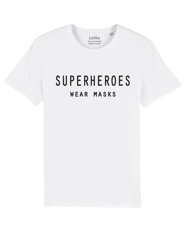 Superheroes wear masks T-shirt heren wit