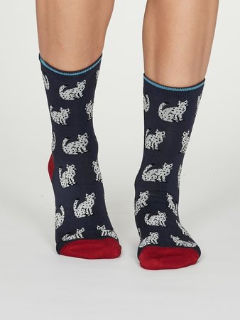 bamboe Kitty indigo sokken