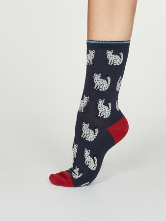 bamboe Kitty indigo sokken