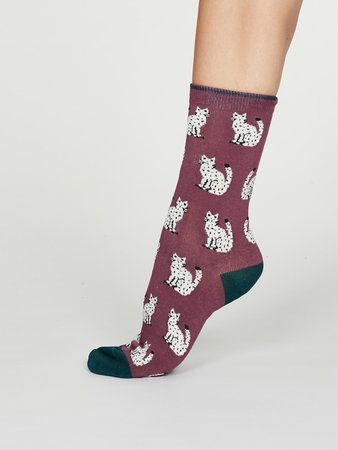 bamboe kitty purple sokken