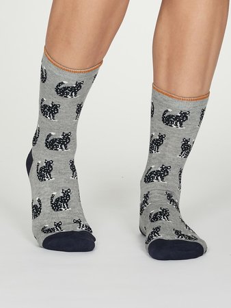 bamboe Kitty grey marle sokken