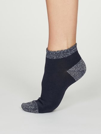 bamboe Glister indigo enkelsokken