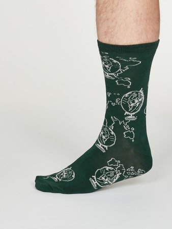 Bamboe sokken Thaddens forest green