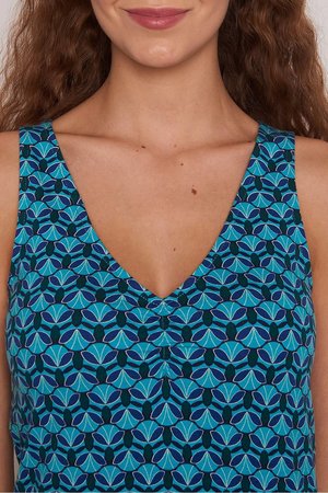 bio-katoenen top Merga lotus blauw