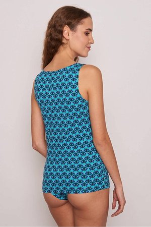 bio-katoenen top Merga lotus blauw