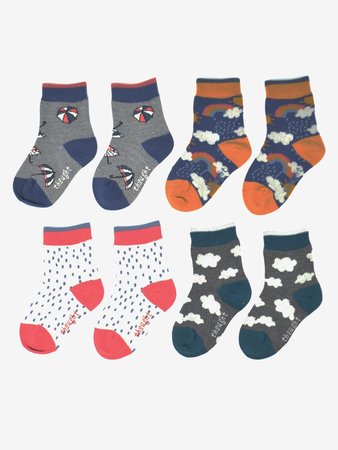 Rainy days cadeaudoos met vier paar kinder sokken