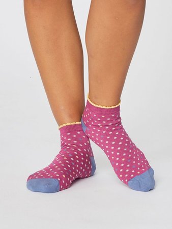 bamboe dames enkelsokken clemantina magenta pink