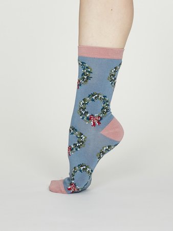 bamboe dames sokken Adella powder blue
