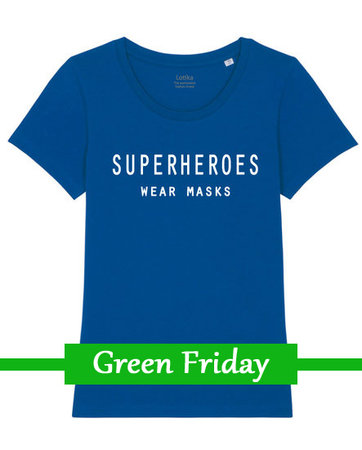 Superheroes wear masks T-shirt dames majorelle blue