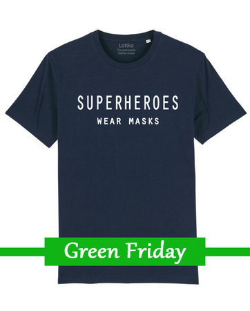 Superheroes wear masks T-shirt heren navy