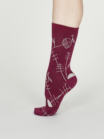 bamboe damessokken Edith vivid magenta