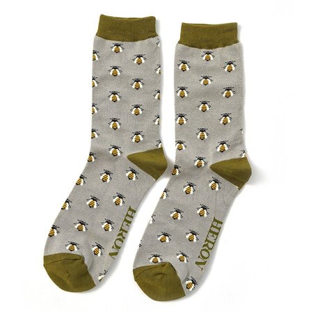 bamboe herensokken honey bees 2 paar in cadeaudoos