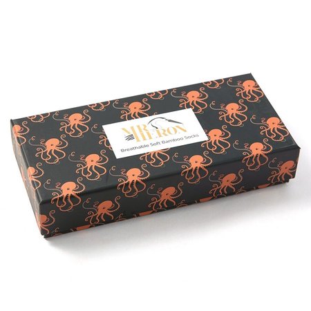 bamboe herensokken octopus 2 paar in cadeaudoos