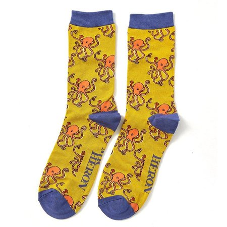 bamboe herensokken octopus 2 paar in cadeaudoos