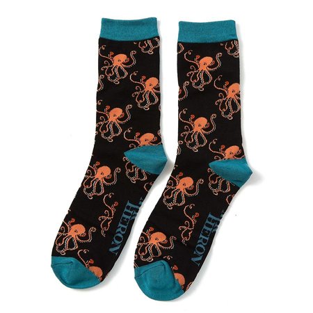 bamboe herensokken octopus 2 paar in cadeaudoos