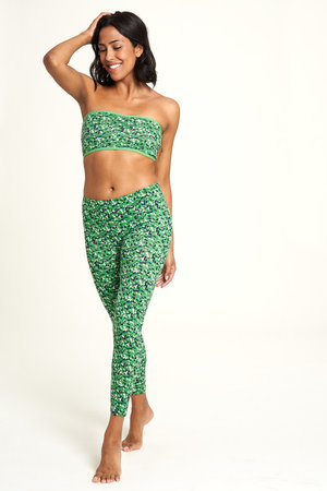 Legging bio katoen groen print leaf maat S - sale