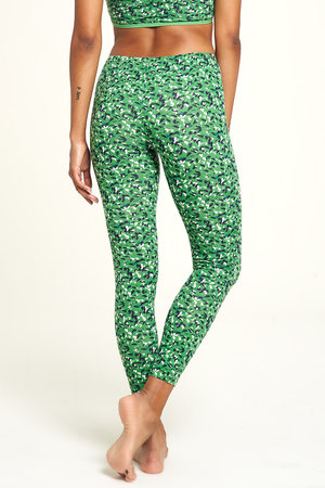 Legging bio katoen groen print leaf maat S - sale