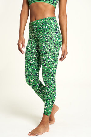 Legging bio katoen groen print leaf maat S - sale