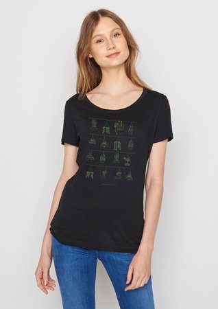 Sale T-shirt animal sloth plants zwart - mt M