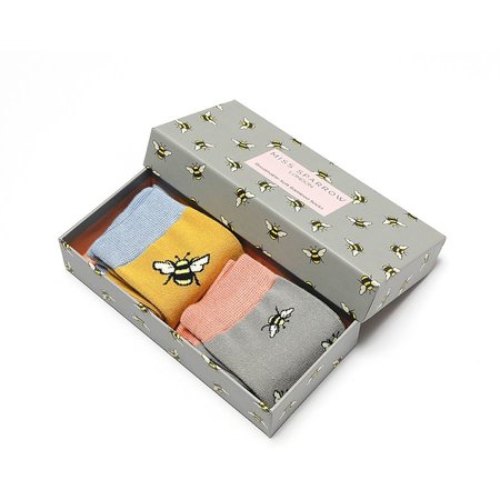 Damessokken cadeaudoos met bijen