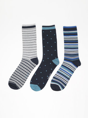 Herensokken gestreept - stippen 3 pack