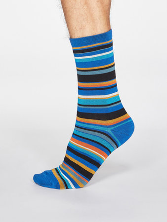 Bamboe herensokken Braxton bright blue