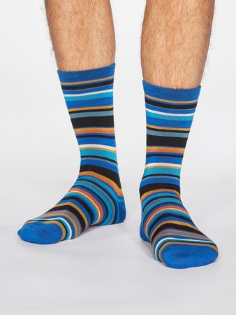 Bamboe herensokken Braxton bright blue