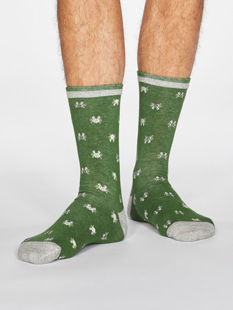 Bio-katoenen herensokken zeedieren olive green