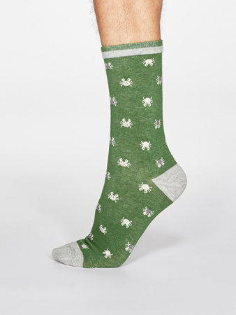 Bio-katoenen herensokken zeedieren olive green
