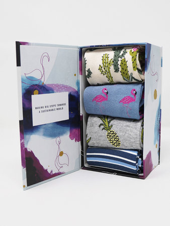 Zomer Nettie cadeaudoos 4 paar damessokken