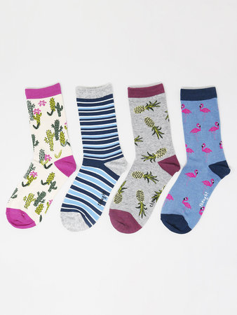 Zomer Nettie cadeaudoos 4 paar damessokken