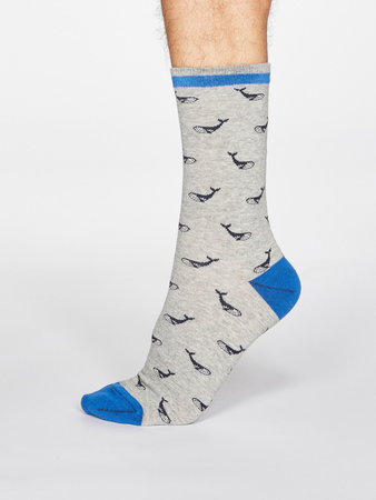 Bio-katoenen herensokken zeedieren grey marle