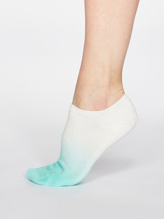 Dip dye dames enkelsokken van bamboe - jade green