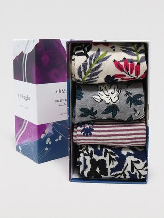 Rasmine floral cadeaudoos 4 paar damessokken
