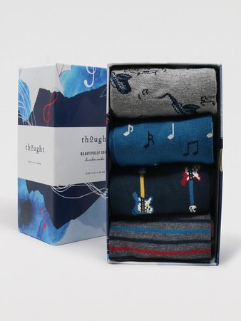 Music heren bamboesokken cadeaudoos