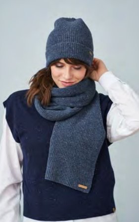 Beanie wol ink blue