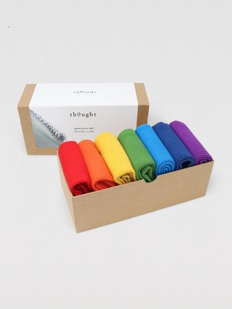 Bamboe sokken cadeaudoos rainbow