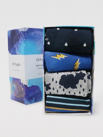 Bamboe herensokken cadeaudoos storm
