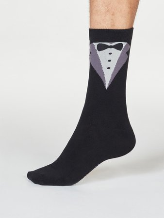 Bamboe herensokken black tie