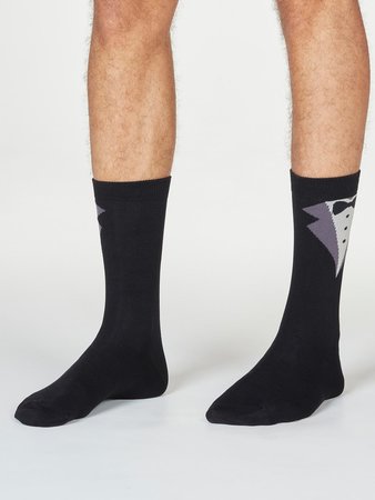 Bamboe herensokken black tie