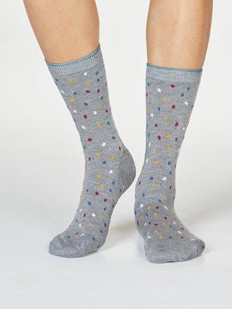 Kerstsokken dames 2 paar in cadeauzakje - sneeuw confetti