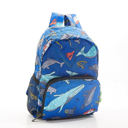 Mini rugzak blauw met zeedieren