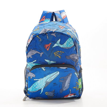 Mini rugzak blauw met zeedieren