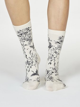 Bio katoenen damessokken Fina bird cream