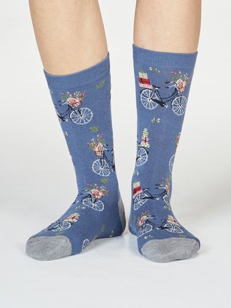Bamboe damessokken Helen Bike blue slate