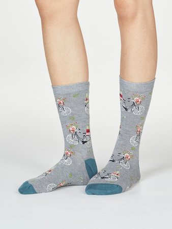 Bamboe damessokken Helen Bike grey marle