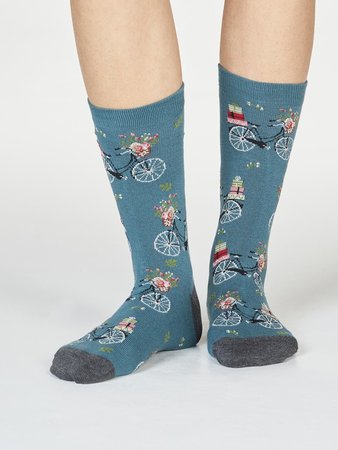 Bamboe damessokken Helen Bike holly green