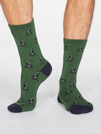 Bamboe herensokken Ashton bicycle olive green