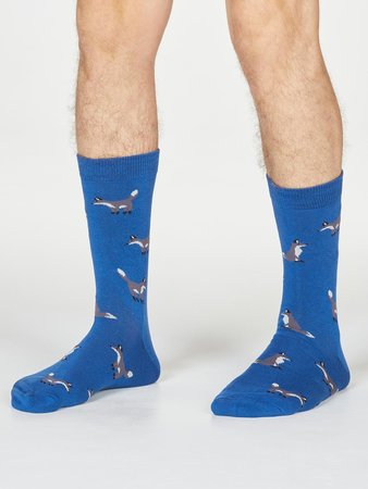 Bamboe herensokken Syd fox cobalt blue